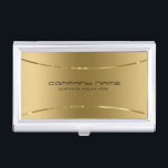 Caja Para Tarjetas De Visita Moderno Metallic Gold Stainless Steless Look Desk<br><div class="desc">Imagen simple y elegante de un diseño de fondo metálico de oro falso,  de acero inoxidable plantilla de tarjetas de visita. Esta es una imagen y no un acabado metalizado o metálico real.</div>