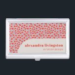 Caja Para Tarjetas De Visita Moderno Personalizado de Floral Roja Escandinava C<br><div class="desc">Estuche moderno de tarjeta de visita para Personalizado profesional de Flores Rojas</div>