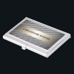 Caja Para Tarjetas De Visita Moderno y elegante consultor Metalizado de Faux<br><div class="desc">Soporte moderno para tarjeta de personalizable de negocios con franja metalizado falsa y fondo. Diseño elegante,  perfecto para consultores,  profesionales de arquitectura o de construcción.</div>