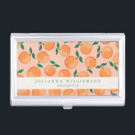 Caja Para Tarjetas De Visita Modernos Naranjas del Boho Citrus Fruit Rubor Gree<br><div class="desc">Estuche para tarjetas de visita de Personalizado verde para los Naranjas modernos del Boho Fruit Citrus Rubor</div>
