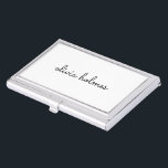 Caja Para Tarjetas De Visita Monograma elegante | Guión blanco Minimalista mode<br><div class="desc">Un diseño simple y elegante de monograma personalizado en una tipografía informal de escritura manuscrita en blanco y negro monocromo. El monograma puede ser fácilmente personalizado para hacer un diseño tan único como usted! El regalo o accesorio perfecto a medida para cualquier ocasión.</div>