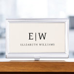 Caja Para Tarjetas De Visita Monograma simple profesional neutro Minimalista<br><div class="desc">Presentamos nuestra Elegante Colección Minimalista Profesional Simple Monograma: Eleva tu estilo con sofisticación atemporal y elegancia subestimada. Esta colección, elaborada con meticulosa atención a los detalles, presenta diseños minimalistas adornados con su monograma personalizado. Cada pieza exuda profesionalismo y refinamiento, perfecto para dar una impresión duradera en cualquier entorno. Desde la...</div>