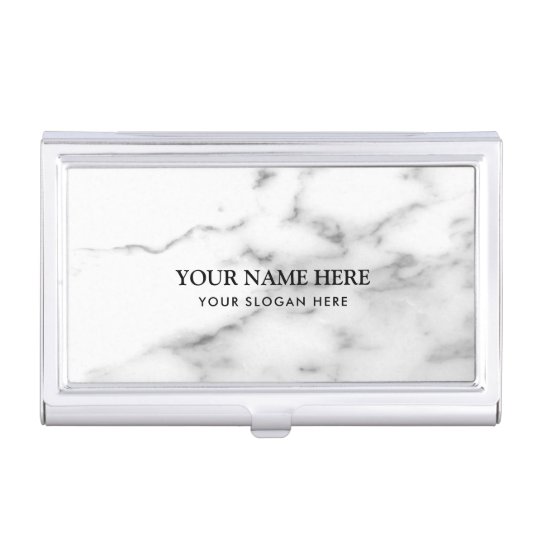 Caja Para Tarjetas De Visita Nombre de compañía de piedra de mármol blanco