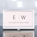 Caja Para Tarjetas De Visita Nombre de monograma Minimalista rosado moderno Rub<br><div class="desc">Eleva tu imagen profesional con nuestro elegante y clásico soporte de tarjetas de visita Minimalista monograma. Este accesorio meticulosamente elaborado combina a la perfección la elegancia atemporal con el minimalismo contemporáneo, convirtiéndolo en una herramienta esencial para cualquier profesional moderno. Diseñado con precisión y meticulosa atención a los detalles, este titular...</div>