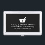 Caja Para Tarjetas De Visita Nombre del personalizado del símbolo del mortero y<br><div class="desc">Tenedor conocido de encargo de la tarjeta de visita del farmacéutico.</div>