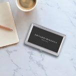 Caja Para Tarjetas De Visita Oscuro moderno<br><div class="desc">Estuche moderno para tarjetas de visita de lujo oscuro</div>