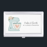 Caja Para Tarjetas De Visita Panadería de panecillos con mezclador floral azul<br><div class="desc">Un bonito mezclador de tortas azules con flores decora esta panadería funda de tarjetas de visita. Personalízalo con su nombre e información de negocios. Un lugar estupendo para guardar tus tarjetas de visita. Diseñado para ti por Blackberry Boulevard.</div>