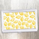 Caja Para Tarjetas De Visita Patrón de limón de color agua<br><div class="desc">Bonito acuarela patrón limón,  perfecto para cocineros,  chefs,  abastecedores y todos los negocios relacionados con la comida. Arte original de Nic Squirrell.</div>
