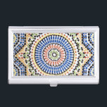 Caja Para Tarjetas De Visita Patrón de mosaico de Azulejo portugués tradicional<br><div class="desc">Patrón tradicional portugués Azulejo Tile Casos de tarjeta de visita de acento español y portugués</div>