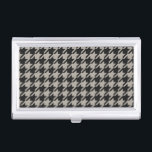Caja Para Tarjetas De Visita Patrón de patas de pepita clásico Gris negro<br><div class="desc">Patrón de tela verde,  elegante y clásico,  con un patrón de pepita / gallo en combinación negro y gris.</div>
