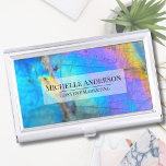 Caja Para Tarjetas De Visita Piedra Colorida de moda elegante<br><div class="desc">La impresionante y colorida foto de piedra labradorita en color arcoiris es el escenario perfecto para un diseño sencillo y moderno. Este es un cierre de una verdadera piedra labradorita natural con azul, púrpura, rosa, amarillo y verde. Podrás utilizarlas para cualquier tipo de negocio o persona, o también para una...</div>