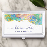 Caja Para Tarjetas De Visita Piedra de arcoiris Opal de Fuego de moda<br><div class="desc">Estuche de la tarjeta de visita Rainbow Gemstone Opal con fuego de moda. Perfecto para un salón de belleza,  peluquería,  maquillador o cosmetólogo.</div>