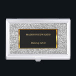 Caja Para Tarjetas De Visita Profesional de oro y de plata del oro enrrollado<br><div class="desc">Oro enrrollado moderno y tenedor profesional chispeante de plata de la tarjeta de visita del purpurina. Perfeccione para el estilista, planificador de eventos, casando el planificador, el artista de maquillaje, el terapeuta del masaje, el dueño del estudio del clavo, el Cosmetologist, el peluquero, la tienda del salón, y más. Si...</div>