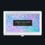 Caja Para Tarjetas De Visita Purpurina colorido moderno con acento negro<br><div class="desc">Elegante moderno y de moda mezcla de colores purpurina impresión de textura con acento negro personalizable portatarjetas de visita. Tarjeta de presentación,  membrete,  etc. Solicite cualquier producto de este diseño si no lo encuentra. Estamos aquí para asistirle en la personalización de cualquiera de nuestros diseños.</div>