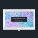 Caja Para Tarjetas De Visita Purpurina colorido moderno con acento negro<br><div class="desc">Elegante moderno y de moda mezcla de colores purpurina impresión de textura con acento negro personalizable portatarjetas de visita. Tarjeta de presentación,  membrete,  etc. Solicite cualquier producto de este diseño si no lo encuentra. Estamos aquí para asistirle en la personalización de cualquiera de nuestros diseños.</div>