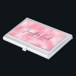 Caja Para Tarjetas De Visita Purpurina de Faux moderno de fresa y crema<br><div class="desc">Elegante y sencillo diseño de personalizable de fresa purpurina y tonos crema.</div>