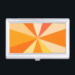 Caja Para Tarjetas De Visita Rayos geométricos enrrollados modernos 60s del<br><div class="desc">Esta cadera,  diseño retro del arte pop 60s-inspired tiene los rayos/resplandores solares anaranjados psicodélicos que tiran hacia fuera en un modelo geométrico. Este enrrollado,  minimalista,  el diseño ultra-MOD tiene doce rayos brillantes en sombras diversas del naranja. Es maravilloso,  bebé.</div>