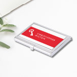 Caja Para Tarjetas De Visita Realtor de iconos de la clave blanca y roja elegan<br><div class="desc">Elegante titular de tarjeta de visita con fondo rojo/blanco e icono de clave. Perfecto para inmobiliarios,  inmobiliarios o profesionales de la construcción.</div>