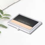 Caja Para Tarjetas De Visita Rosa gris de textura simple y elegante<br><div class="desc">Elegante portatarjetas de visita con textura gris oscuro y fondo de color rosa. Personalizar con su nombre.</div>