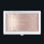 Caja Para Tarjetas De Visita Rosa Oro Purpurina Rubor Perforaciones de espuma P<br><div class="desc">Rosa de Oro Purpurina de Rubor Desglose de las gotas Personalizado Texto rosa moderno - Añadir su texto único o eliminar texto - Hacer su regalo especial - Redimensionar y mover o eliminar y agregar texto / elementos con la herramienta de personalización. Diseño de MIGNED. Por favor, vea mis otros...</div>