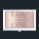 Caja Para Tarjetas De Visita Rosa Oro Purpurina Rubor Perforaciones de espuma P<br><div class="desc">Rosa de Oro Purpurina de Rubor Desglose de las gotas Personalizado Texto rosa moderno - Añadir su texto único o eliminar texto - Hacer su regalo especial - Redimensionar y mover o eliminar y agregar texto / elementos con la herramienta de personalización. Diseño de MIGNED. Por favor, vea mis otros...</div>