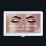 Caja Para Tarjetas De Visita Rosa Purpurina dorado Esparkle Eyelash Extensión d<br><div class="desc">Rubor Pink - Rosa Gold Sparkly Purpurina Eyelash Extensiones Salón Beauty Tarjeta de presentación con tipografía con letras blancas para el monograma en la parte posterior. Las tarjetas de Purpurina Rubor rosa y Rosa Gold Girly son perfectas para una extensión de pestañas (pestañas) moderna y elegante. La profesión puede cambiarse...</div>