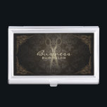 Caja Para Tarjetas De Visita Salón de pelo elegante enmarcado vintage del<br><div class="desc">Tenedor elegante enmarcado vintage de la tarjeta de visita del salón de pelo del damasco.</div>