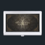 Caja Para Tarjetas De Visita Salón de pelo elegante enmarcado vintage del<br><div class="desc">Tenedor elegante enmarcado vintage de la tarjeta de visita del salón de pelo del damasco.</div>