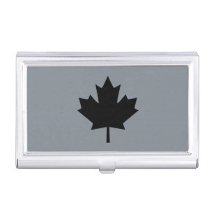 Caja Para Tarjetas De Visita Símbolo canadiense de hoja de arce negro