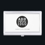 Caja Para Tarjetas De Visita Simple y Minimalista su logotipo |<br><div class="desc">Este funda de tarjeta de visita incluye una plantilla de logotipo simple y una línea de texto personalizado. Intercambie el logotipo por cualquier logotipo que elija y sustituya la línea de texto por cualquier texto que elija. #yourlogohere #zazzlemade</div>