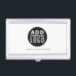 Caja Para Tarjetas De Visita Simple y Minimalista su logotipo |<br><div class="desc">Este funda de tarjeta de visita incluye una plantilla de logotipo simple y una línea de texto personalizado. Intercambie el logotipo por cualquier logotipo que elija y sustituya la línea de texto por cualquier texto que elija. #yourlogohere #zazzlemade</div>