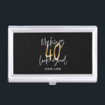 Caja Para Tarjetas De Visita Tipografía moderna en blanco y negro y en oro por<br><div class="desc">Moderna tipografía en negro y oro 40 cumpleaños. Forma parte de una elegante colección.</div>