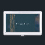Caja Para Tarjetas De Visita Titular de la tarjeta de visita Bokeh Glam Blue &<br><div class="desc">Titular de la tarjeta de visita Bokeh Glam Blue & Gold Personalizar con cualquier texto o déjalo en blanco.</div>