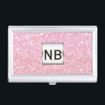 Caja Para Tarjetas De Visita Titular de la tarjeta de visita Glam, Purpurina de<br><div class="desc">Titular de la tarjeta de visita Glam,  Purpurina de espuma rosa. Personalizar con cualquier texto o déjalo en blanco.</div>