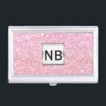 Caja Para Tarjetas De Visita Titular de la tarjeta de visita Glam, Purpurina de<br><div class="desc">Titular de la tarjeta de visita Glam,  Purpurina de espuma rosa. Personalizar con cualquier texto o déjalo en blanco.</div>