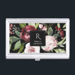 CAJA PARA TARJETAS DE VISITA VINTAGE RUBOR NEGRO PINK BURGUNDY PROTEGE FLORAL<br><div class="desc">Si necesita más personalización,  por favor,  no dude en enviarme un mensaje a yellowfebstudio@gmail.com</div>