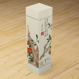 Caja Para Vino Árbol de frutas antiguo floreciente japonés