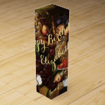 Caja Para Vino Arte Vintage Elegante Feliz cumpleaños personaliza<br><div class="desc">Crea tu propio personalizado, personalizado, elegante, hermoso, vintage de los amantes del arte, elegante tipografía de oro falso / guión, vino de cumpleaños / caja de regalos de champán, con tus deseos de cumpleaños personalizados y tu nota/mensaje personalizado, con uvas de frutas ostras y pintura de la vida de los...</div>