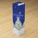 Caja Para Vino Blue Christmas Tree Wine Gift Box<br><div class="desc">Regale a algunos Navidades Espíritu esta temporada de vacaciones con esta festiva caja de regalo de vino Blue Christmas Tree. El diseño de Gift Box incluye un trío de árboles de Navidad decorados con nieve, con un fondo azul y copos de nieve. También hay artículos de regalo y de vacaciones...</div>