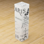 Caja Para Vino Boda blanco con temática de París<br><div class="desc">Tema de París Boda Fiesta de vinos lista para ser personalizado según los detalles del evento. Vea toda la gama de productos que coinciden en este conjunto exclusivo y más aquí... </div>