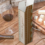 Caja Para Vino Boho Geo Botanic Gift Box<br><div class="desc">Bonita caja de regalo de diseño botánico y geo,  perfecta para una botella de vino. En el exterior se puede leer "¡Salud para ti!".</div>
