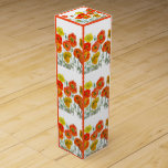 Caja Para Vino Color de agua del patrón de la flor de la amapola<br><div class="desc">Placa Fiesta de papel con patrón de flor de color de la amapola roja. Diseñado desde mis acuarelas originales.</div>