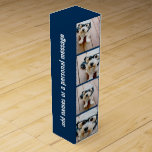 Caja Para Vino Crear su propia Marina de Collage de fotos 4 imáge<br><div class="desc">Utiliza cuatro fotos cuadradas para crear un regalo único y personal. O puedes mantener al cachorro hipster y hacer un keepsake de moda. Si necesita ajustar las imágenes,  haga clic en la herramienta personalizar para realizar cambios.</div>