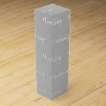 Caja Para Vino El casarse (plata)<br><div class="desc">Diseño de plata y blanco del boda.</div>