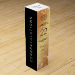 Caja Para Vino Elegante 22° Aniversario del Boda del Cobre<br><div class="desc">Añada un toque especial a las celebraciones del 22º aniversario del boda con esta caja de regalo conmemorativa del vino! Elegante serif negro y sans serif grabados con confeti hexagonal en un fondo de cobre añaden un toque memorable para esta ocasión especial y un hito extraordinario. Personalizar con los nombres...</div>