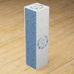 Caja Para Vino Elegante Blue Floral Feliz cumpleaños<br><div class="desc">Elegante floral azul floral diseño "Feliz cumpleaños".</div>