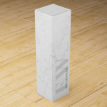 Caja Para Vino Elegante Monograma simple de Gris de Piedra de Már<br><div class="desc">Si necesitas más personalización,  por favor,  no dudes en enviarme un mensaje a yellowfebstudio@gmail.com.</div>