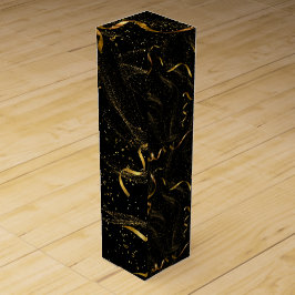 Caja Para Vino Elegante negro y oro