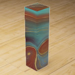 Caja Para Vino Estratos otoñales | Agante de caída Verde azulada<br><div class="desc">Ricos y hermosos estratos en mística de agate orgánico con ebbs sofisticados y flujos fluviales de elegante Relieve metalizado metálico falso para una hermosa textura de color de mármol. La estética abstracta conceptual moderna aporta un lujo suave que añade un toque de color perfecto y un estilo personal. También se...</div>