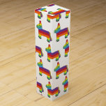Caja Para Vino Fiesta de cumpleaños Piñata, burro iris personaliz<br><div class="desc">El diseño presenta un ilustracion original de un burro de color arcoiris con pinata. ¡Ideal para una fiesta de cumpleaños, un orgullo, Cinco de Mayo o para cualquier fiesta temática! Simplemente personaliza la información de tu evento. Se ofrecen numerosos productos de papel de coordinación, decoración, favores y otros diseños de...</div>